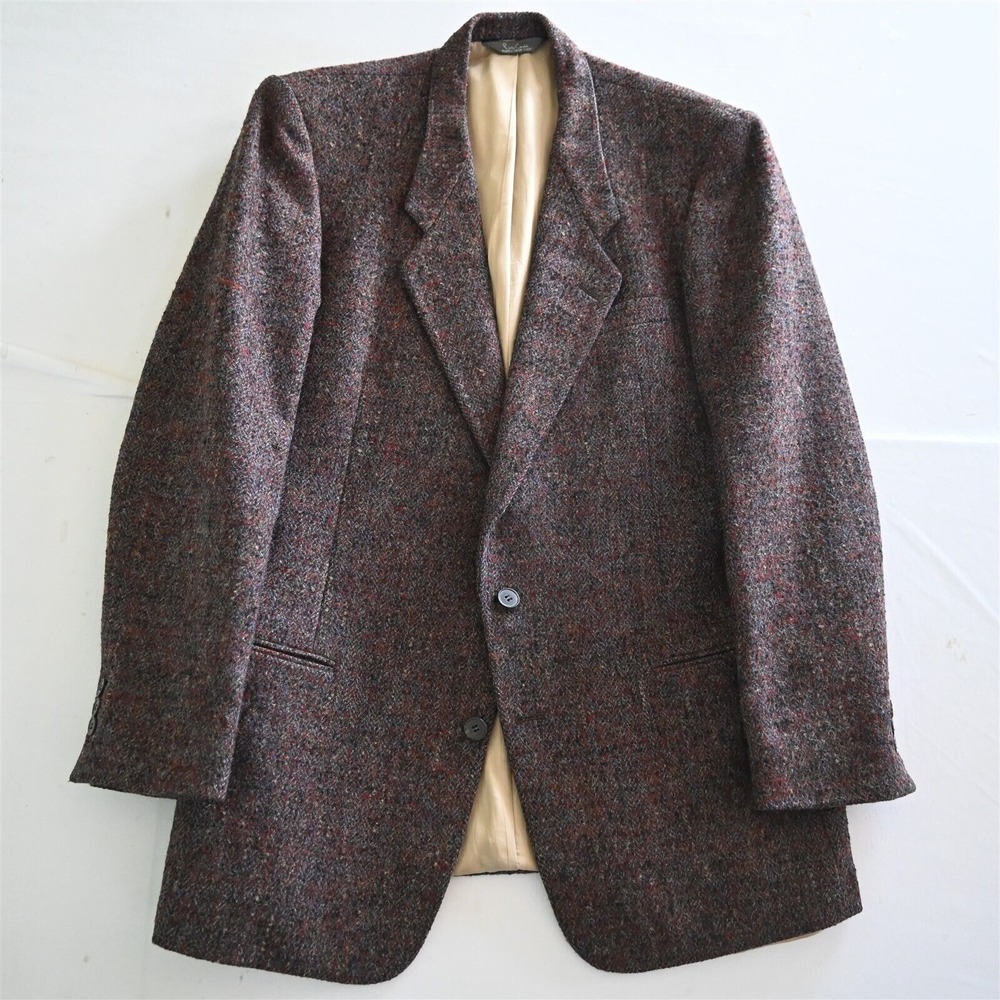 Vtg Pierre Cardin 40L Thick Heavy Tweed USA Made‎ Blazer Sport Coat Jacket